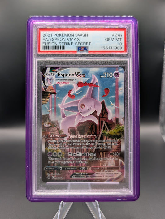 Espeon VMAX 270/264 PSA 10 – Fusion Strike Secret Rare Alt Art Pokémon