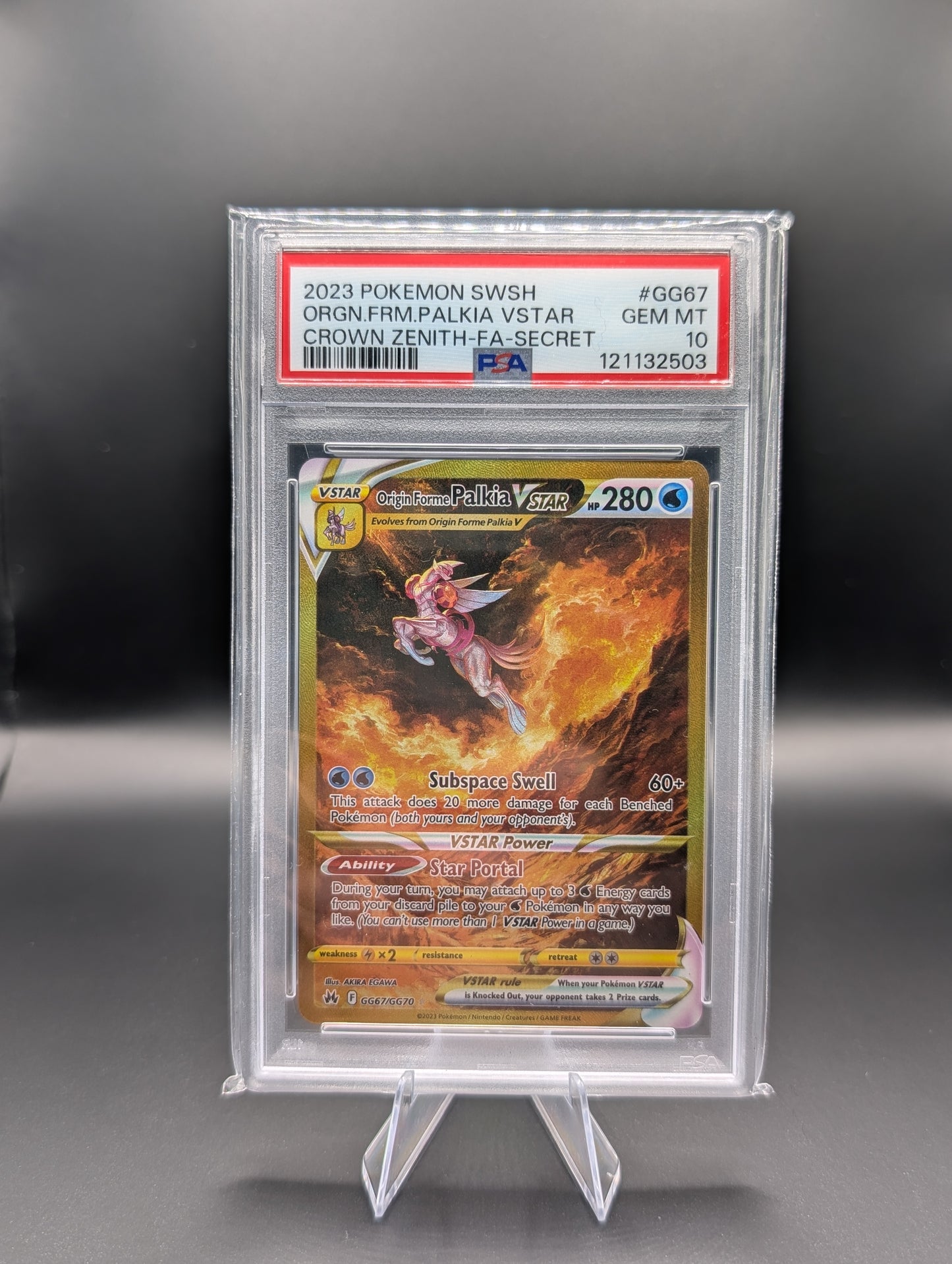 Palkia VSTAR – Crown Zenith Galarian Gallery GG67/70 – PSA 10 Gem Mint