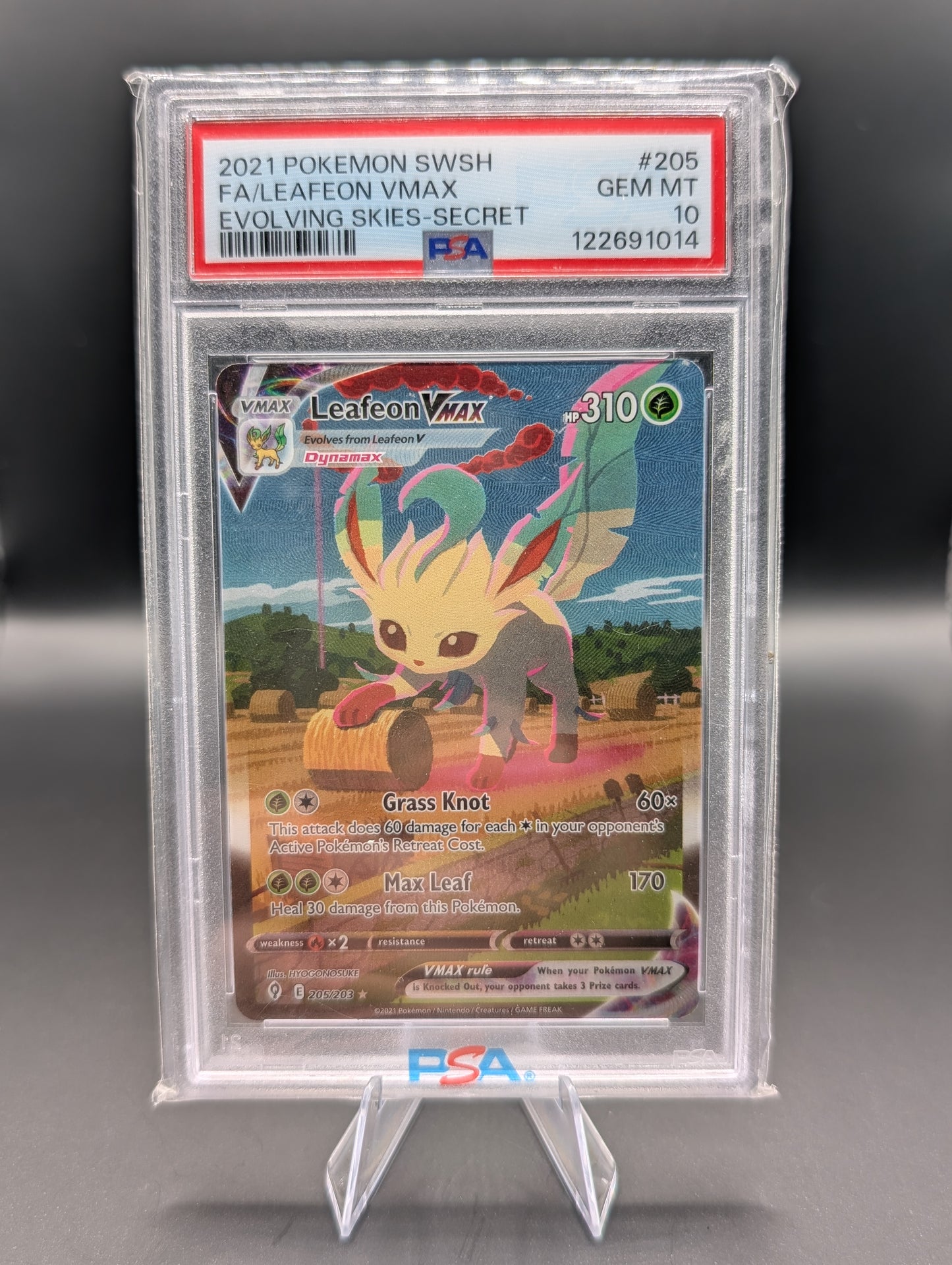Leafeon VMAX 205/203 Evolving Skies – Secret Rare Alternate Art – PSA 10 Gem Mint Pokémon Card