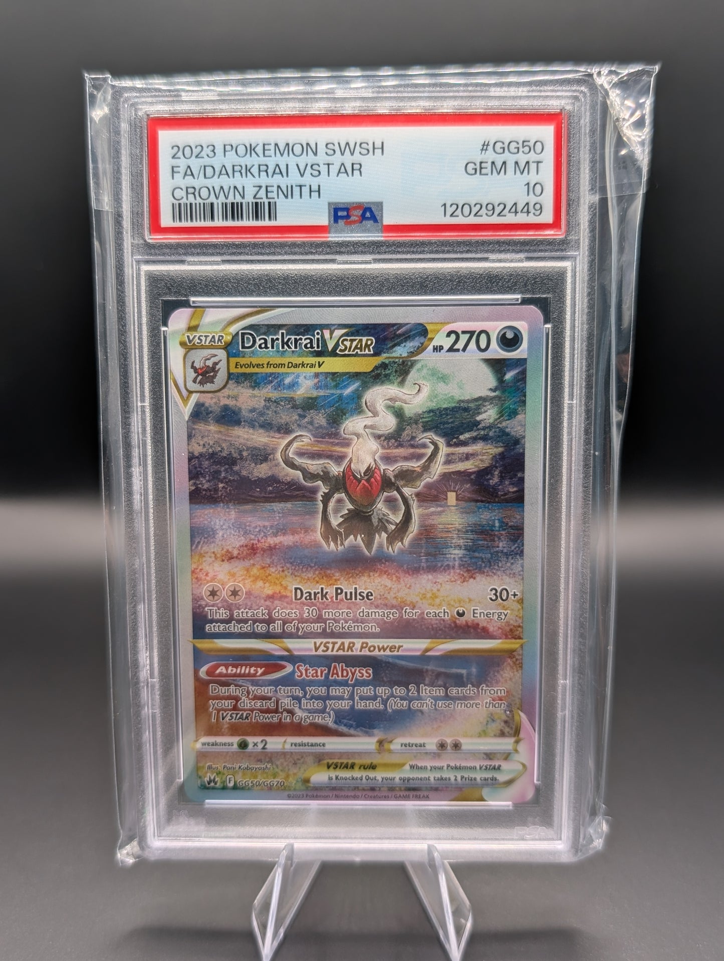 Darkrai VSTAR – Crown Zenith Galarian Gallery GG50/70 – PSA 10 Gem Mint