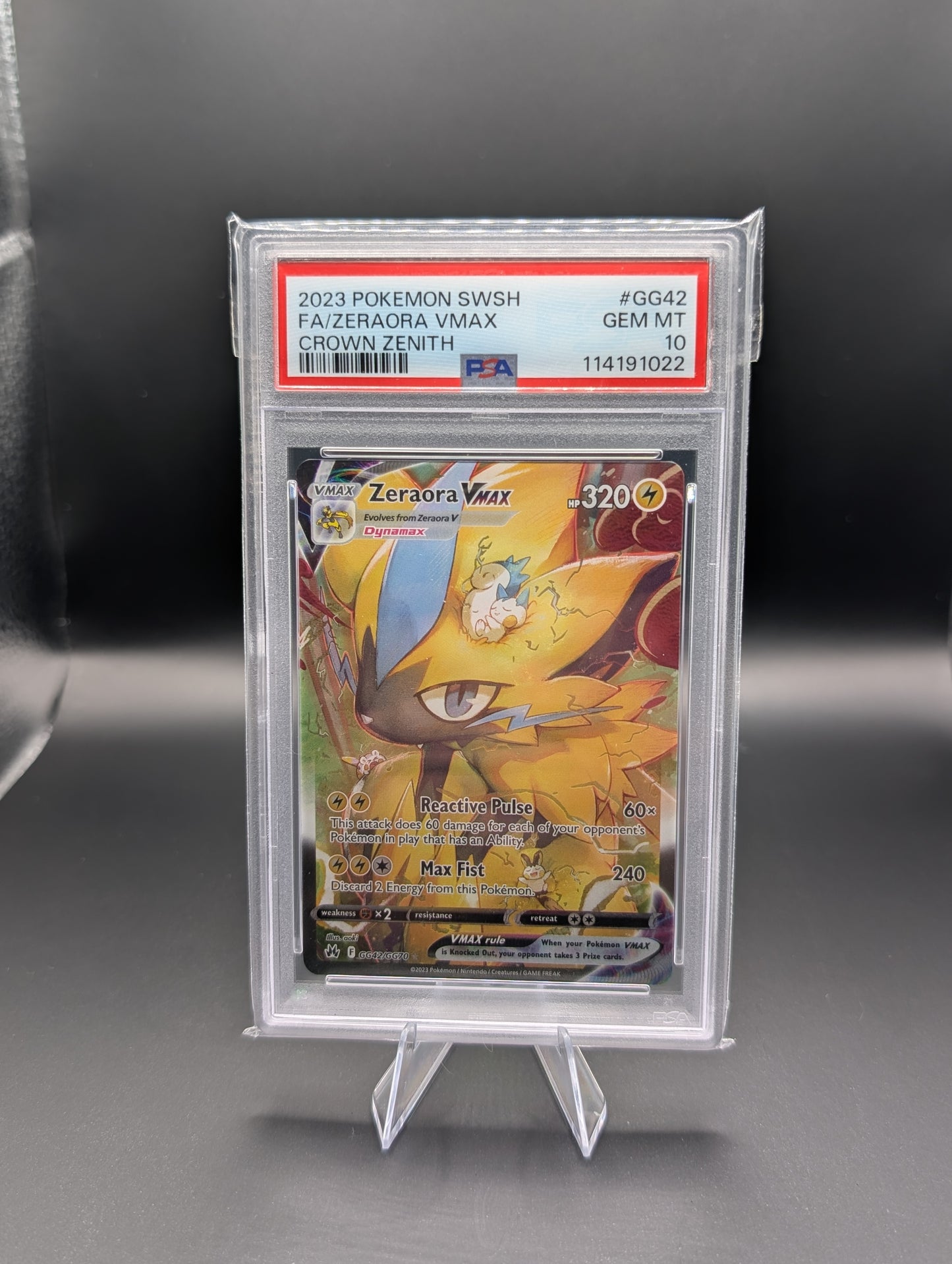 Zeraora VMAX – Crown Zenith Galarian Gallery GG42/70 – PSA 10 Gem Mint