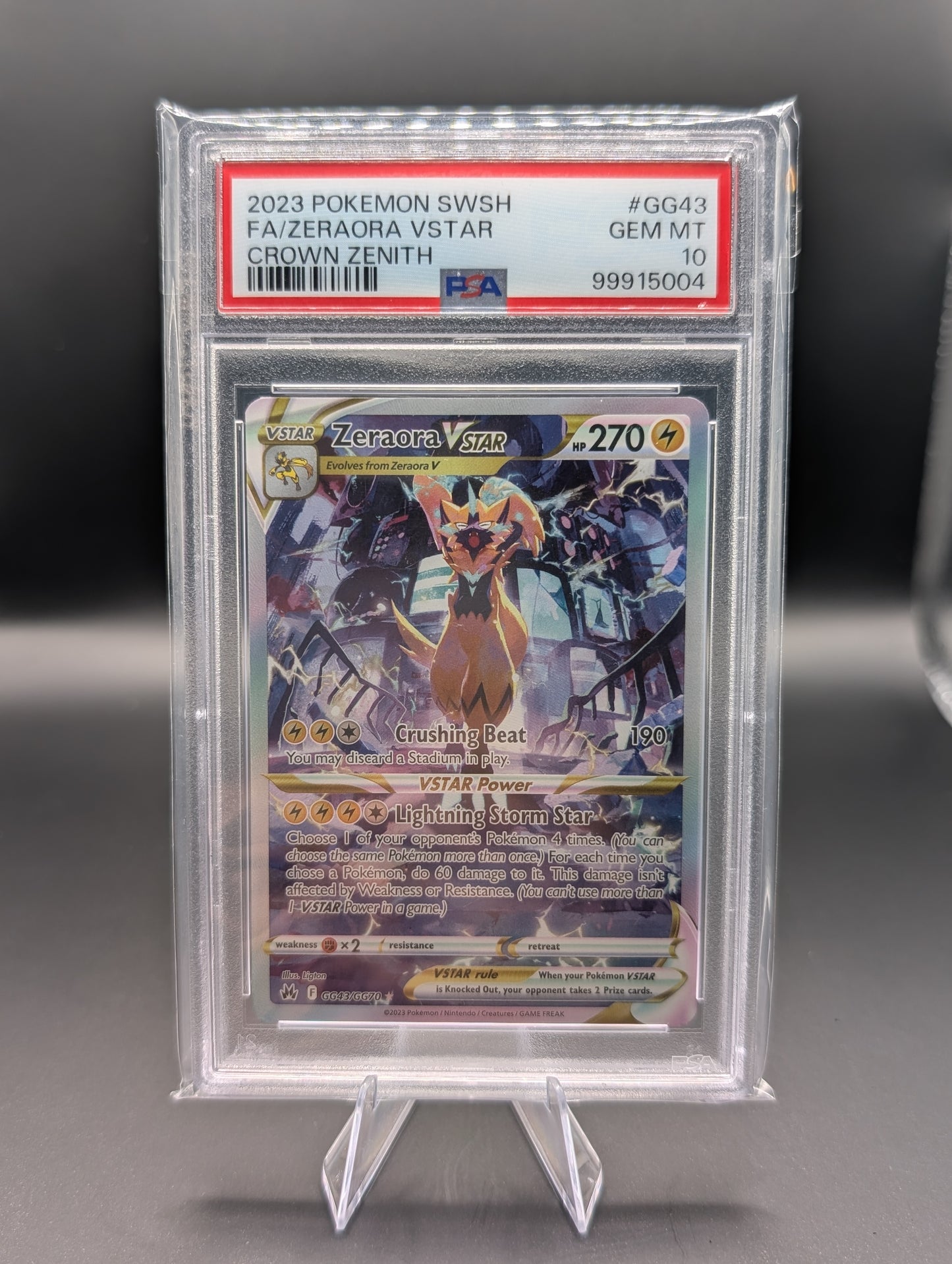 Zeraora VSTAR – Crown Zenith Galarian Gallery GG43/70 – PSA 10 Gem Mint