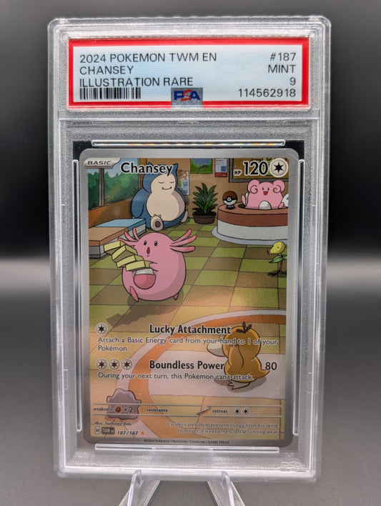Chansey – Twilight Masquerade Illustration Rare #187/167 – PSA 9 Mint