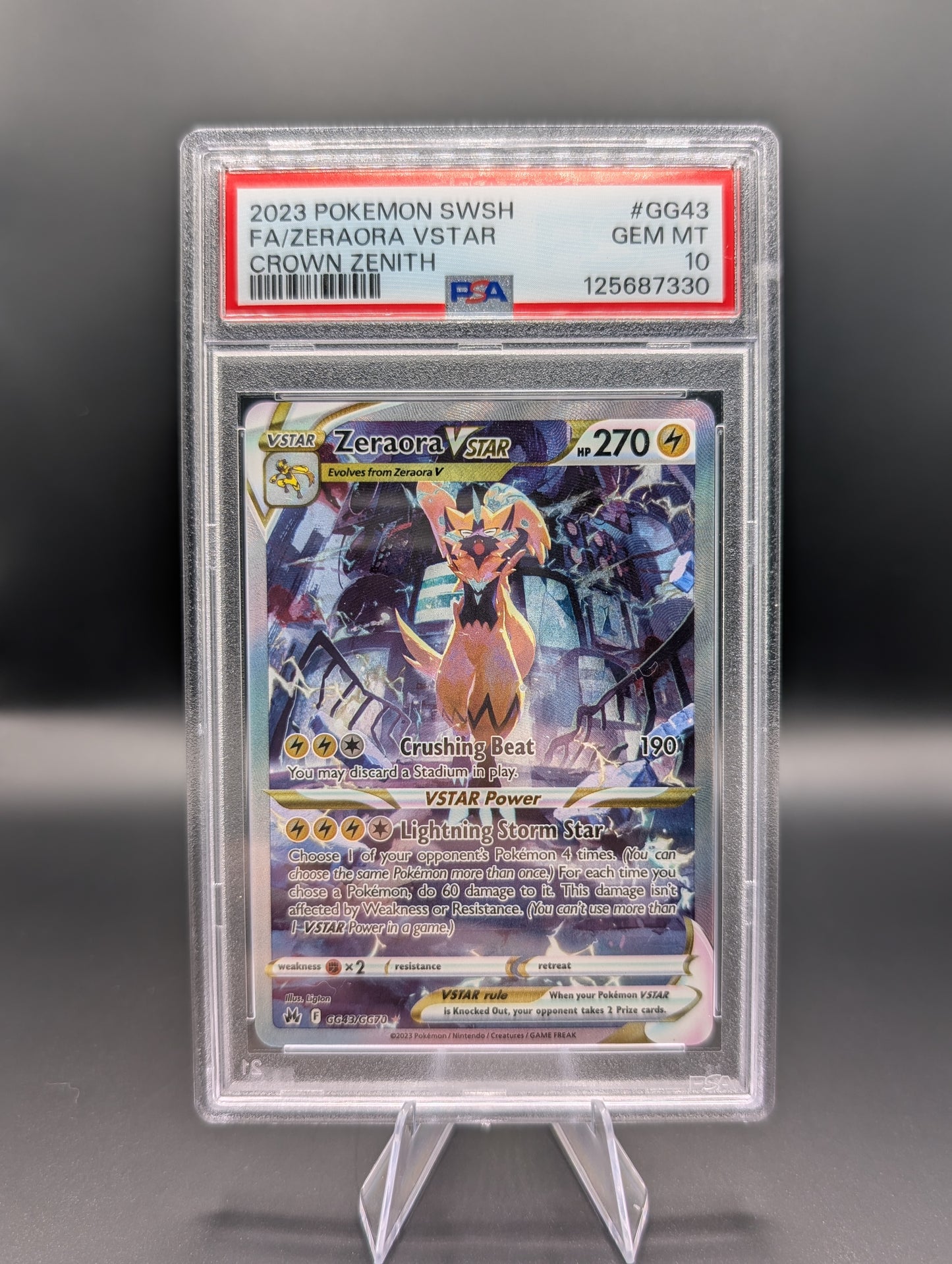 Zeraora VSTAR – Crown Zenith Galarian Gallery GG43/70 – PSA 10 Gem Mint